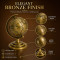 Vintage Antique Metal World Globe for Desk Decor 360° Rotating Metallic Earth Glob, Brass (No.1)