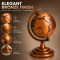 Vintage Antique Metal World Globe for Desk Decor 360° Rotating Metallic Earth Glob, Copper (No.2)