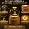Deer 3D Crystal Ball Night Lamp with Wooden Base K9 Crystal Glass 360° Rotating Forest Deer Glowing