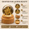 Maa Durga 3D Crystal Ball Night Lamp with Wooden Base K9 Crystal Glass 360° Rotating Glowing