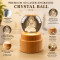Maa Saraswati 3D Crystal Ball Night Lamp with Wooden Base K9 Crystal Glass 360° Rotating Glowing