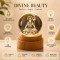Shiv ji 3D Crystal Ball Night Lamp with Wooden Base K9 Crystal Glass 360° Rotating Shiv ji Glowing