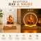 Lord Ganesh ji 3D Acrylic Night Lamp with Wooden LED Base Warm White Light For Decor in Home Temple