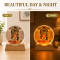 Lord Shree Ram 3D Acrylic Night Lamp with Wooden LED Base Warm White Light For Decor in Home Temple