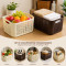 Multipurpose Plastic Storage Baskets with Cutout Handles (Set of 2) – Woven Design Organizer Baskets