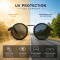 Premium Retro Round Sunglasses for Men & Women | Vintage Steampunk Rotating Lens Design