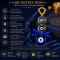 Evil Eye Hanging for Home Entrance, CarMirror, Office Decor Blue Glass Nazar Battu with Golden Beads