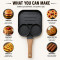 Non-Stick Divided Breakfast Burger Pan 3 Section, Reusable Omelette, Bacon Grilling & 2 Round Molds