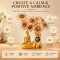 Golden Buddha Under Evil Eye Tree Showpiece for Home Décor Vastu & Feng Shui Meditating Idol (Pink)