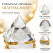 Crystal Pyramid for Home & Office Decor, 6 Cm Glass Pyramid with 2 Metallic Golden Stands For Decor