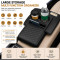 5-in-1 Car Center Console Armrest Cushion Organizer PU Leather Arm Rest Pad with Dual Cup Holder