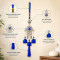 Turkish Evil Eye Hamsa Hand Wind Chime Hanging with 3 Metal Bells & Tassel Nazar Suraksha Feng Shui