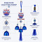 Turkish Evil Eye Red & Blue Owl Wind Chime Hanging with 3 Metal Bells & Tassel Nazar Suraksha