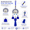 Turkish Evil Eye Fan Tail Peacock Wind Chime Hanging with 3 Metal Bells & Tassel Nazar Suraksha
