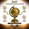 Vintage Antique Metal World Globe for Desk Decor 360° Rotating Metallic Earth Glob, Brass (No.1)
