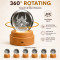 Radha - Krishna 3D Crystal Ball Night Lamp with Wooden Base K9 Crystal Glass 360° Rotating Glowing