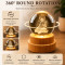 Maa Saraswati 3D Crystal Ball Night Lamp with Wooden Base K9 Crystal Glass 360° Rotating Glowing