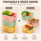 Multipurpose Plastic Storage Baskets for Kitchen Fruits & Vegetable with Side Handles Pack of 3