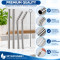 Reusable Stainless Steel Drinking Straws Set - 4 Pcs Metal Straws (2 Straight + 2 Bent + 1 Brush)