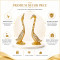 Gold Swan Pair Showpiece with Sparkling Crystals, Loving Swans Statue for Home, Living Room Decor