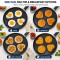 Non Stick 4 Cavity Egg Fry Pan for Gas Stove, Multi Purpose Breakfast Pan with Heart & Round Molds