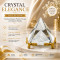 Crystal Pyramid for Home & Office Decor, 6 Cm Glass Pyramid with 2 Metallic Golden Stands For Decor