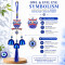 Turkish Evil Eye Red & Blue Owl Wind Chime Hanging with 3 Metal Bells & Tassel Nazar Suraksha