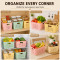Multipurpose Plastic Storage Baskets for Kitchen Fruits & Vegetable with Side Handles Pack of 3