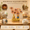 Golden Buddha Under Evil Eye Tree Showpiece for Home Décor Vastu & Feng Shui Meditating Idol (Pink)