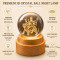 Maa Durga 3D Crystal Ball Night Lamp with Wooden Base K9 Crystal Glass 360° Rotating Glowing