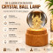 Radha - Krishna 3D Crystal Ball Night Lamp with Wooden Base K9 Crystal Glass 360° Rotating Glowing
