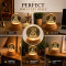 Shiv ji 3D Crystal Ball Night Lamp with Wooden Base K9 Crystal Glass 360° Rotating Shiv ji Glowing