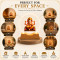 Lord Ganesh ji 3D Acrylic Night Lamp with Wooden LED Base Warm White Light For Decor in Home Temple