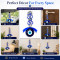 Double Sacred Om Evil Eye Hanging Charm for Car Rear View Mirror, Home Entrance & Office