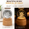 Radha - Krishna 3D Crystal Ball Night Lamp with Wooden Base K9 Crystal Glass 360° Rotating Glowing