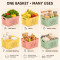 Multipurpose Plastic Storage Baskets for Kitchen Fruits & Vegetable with Side Handles Pack of 3