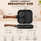 Non-Stick Divided Breakfast Burger Pan 3 Section, Reusable Omelette, Bacon Grilling & 2 Round Molds