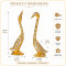 Gold Swan Pair Showpiece with Sparkling Crystals, Loving Swans Statue for Home, Living Room Decor