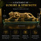 Golden Panther Statue with Strong Glass Base Premium Cheetah Figurine Home Decor for Living Room