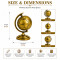 Vintage Antique Metal World Globe for Desk Decor 360° Rotating Metallic Earth Glob, Brass (No.1)