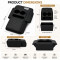 5-in-1 Car Center Console Armrest Cushion Organizer PU Leather Arm Rest Pad with Dual Cup Holder