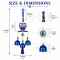 Turkish Evil Eye Red & Blue Owl Wind Chime Hanging with 3 Metal Bells & Tassel Nazar Suraksha