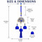 Turkish Evil Eye Silver Crown Peacock Wind Chime Hanging with 3 Metal Bells & Tassel Nazar Suraksha