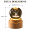 Deer 3D Crystal Ball Night Lamp with Wooden Base K9 Crystal Glass 360° Rotating Forest Deer Glowing
