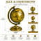 Vintage Antique Metal World Globe for Desk Decor 360° Rotating Metallic Earth Glob, Copper (No.2)