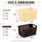 Multipurpose Plastic Storage Baskets with Cutout Handles (Set of 2) – Woven Design Organizer Baskets