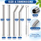 Reusable Stainless Steel Drinking Straws Set - 4 Pcs Metal Straws (2 Straight + 2 Bent + 1 Brush)